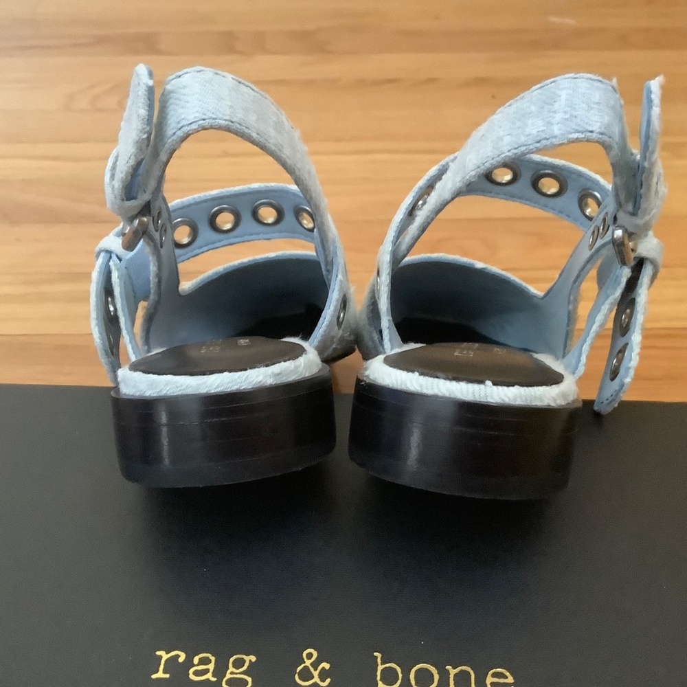 Rag & Bone Astra Slingback Flat Light Blue SZ EU 38/US 8 - Picture 10 of 15